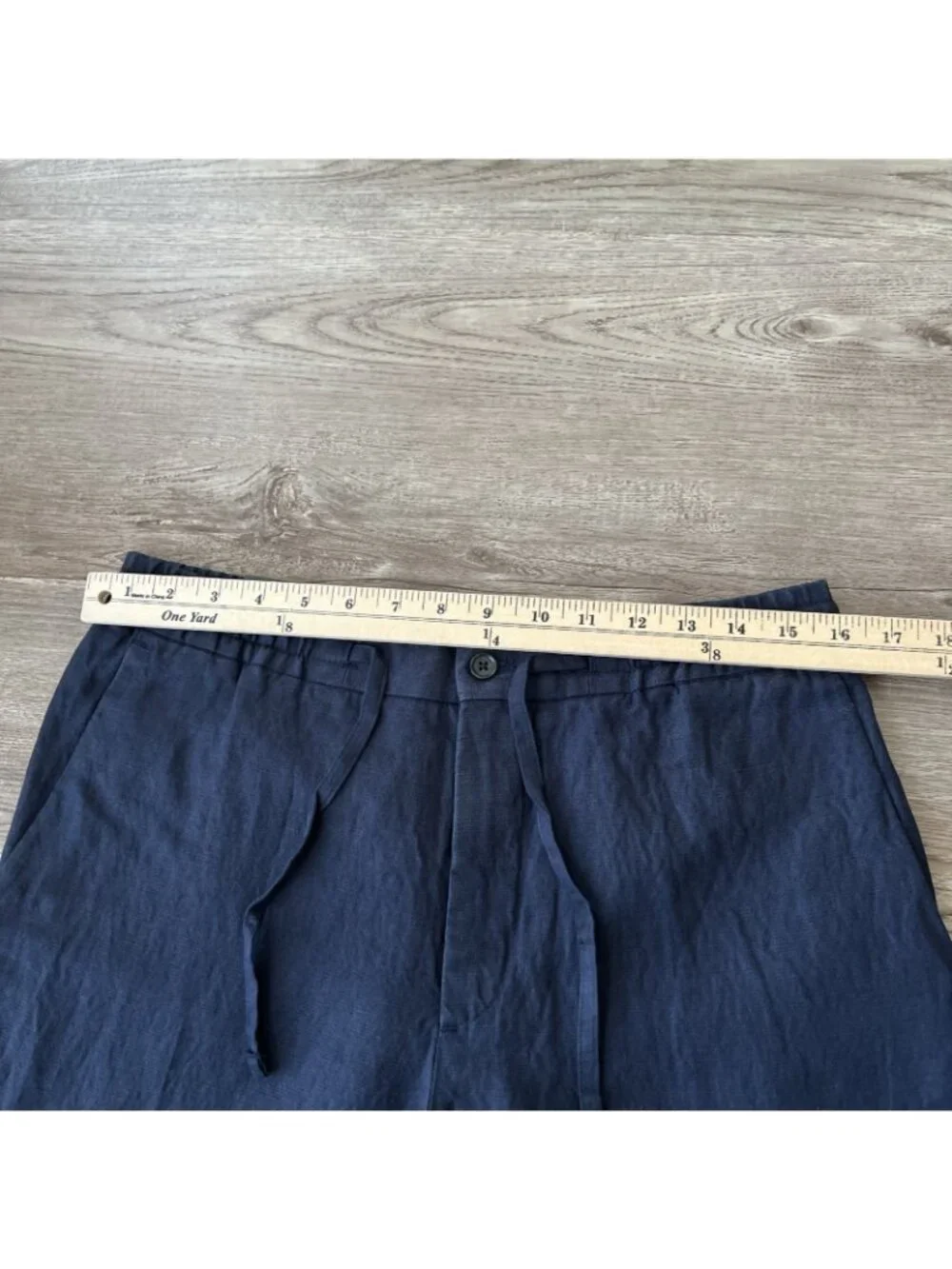 J Lindeberg Sasha Drape Linen Pants‎ Mens 32x30 Navy Elastic Waist Slim Fit NWT